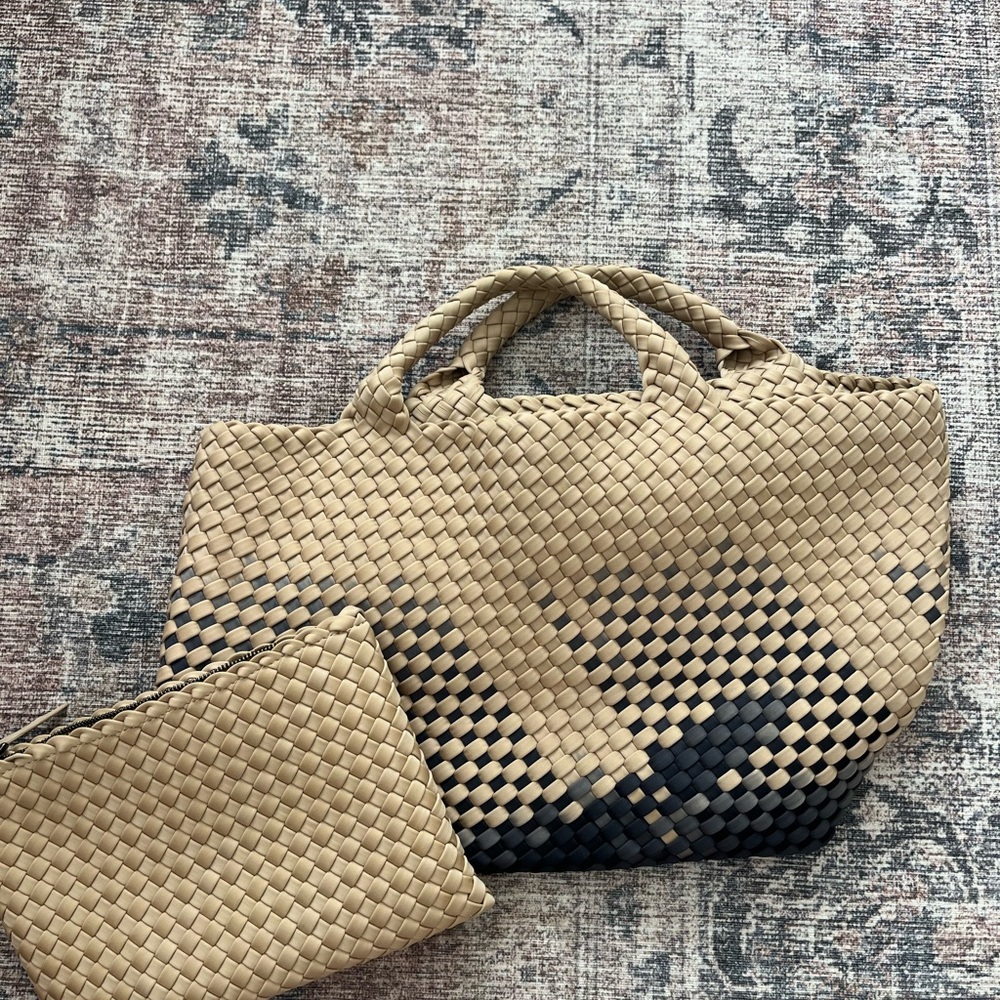 Naghedi St. Barths Medium tote with removable zip pouch, ombré design